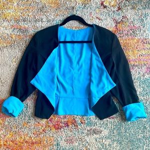 Black and Blue Reversible Blazer Suit Jacket